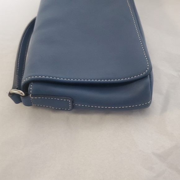 Coach "Demi" Blue Leather Crossbody Handbag - Picture 5 of 11